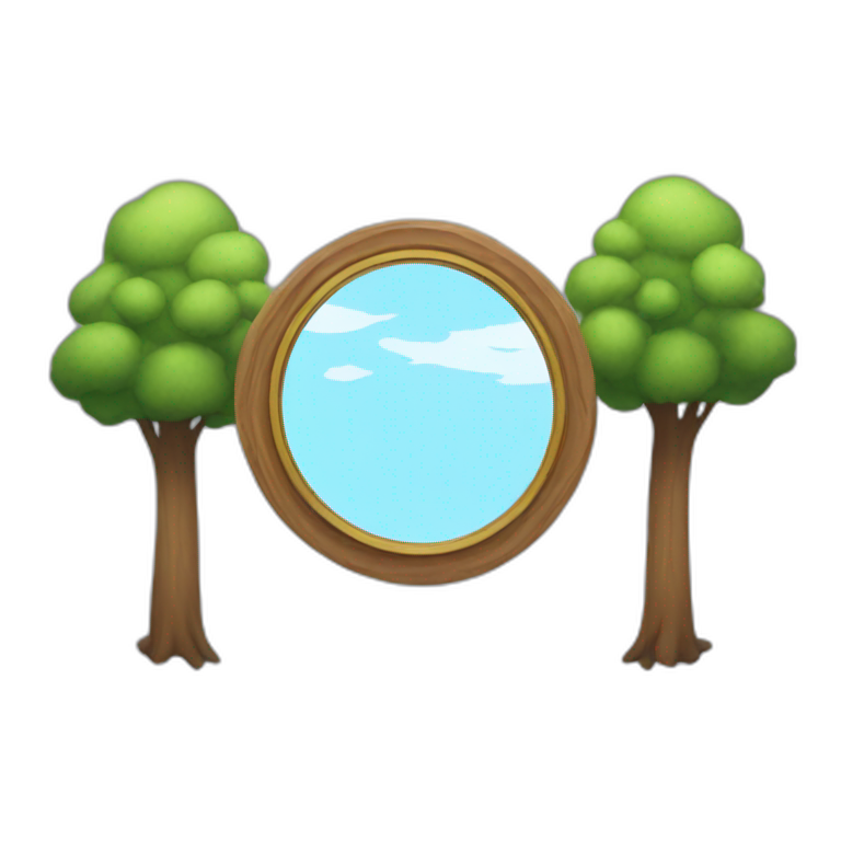 mirror in forest emoji