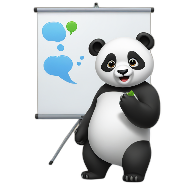 panda giving a presentation emoji