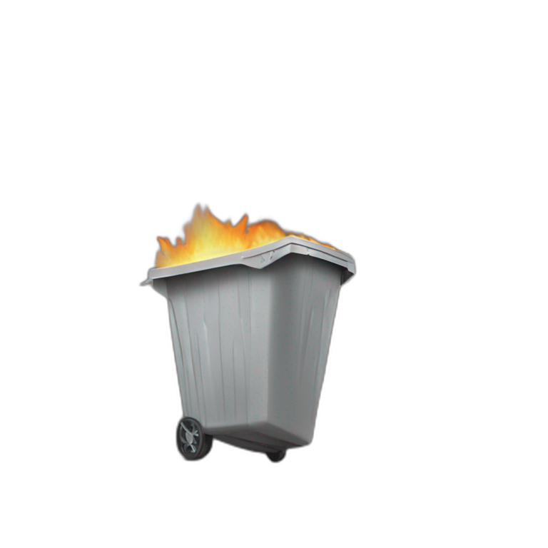 Big trash bin on fire  emoji