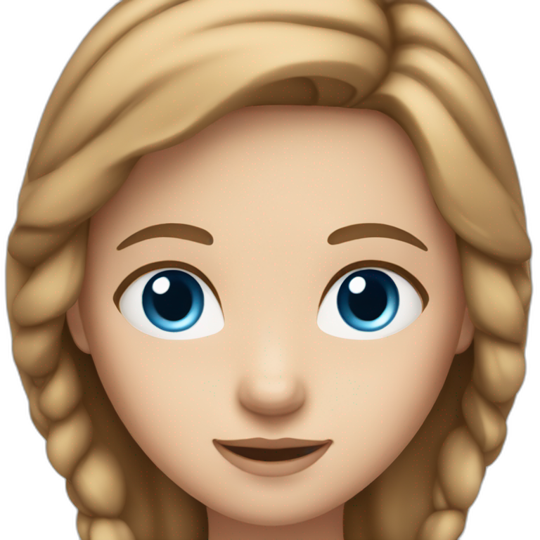 a girl with blue eyes and light brown hair emoji