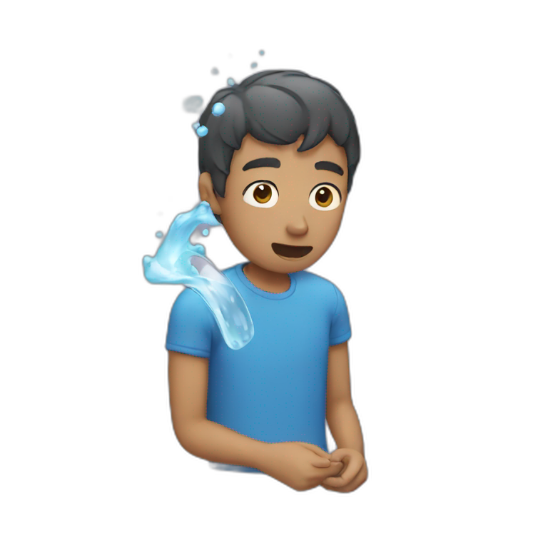 Guy Spitting water emoji