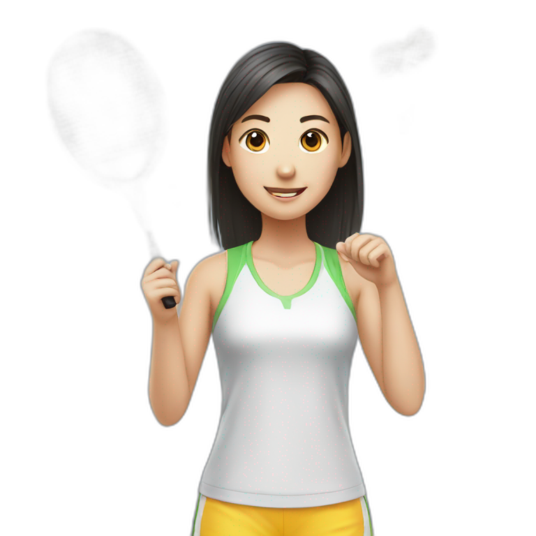 Badminton with girl emoji