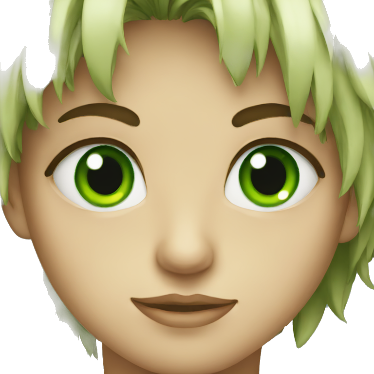 Green eyed emoji
