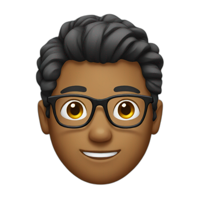 Boy with manbun and specs emoji
