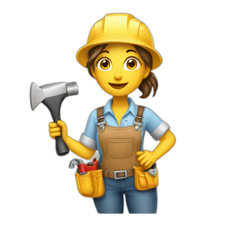 expert standing handyman girl emoji