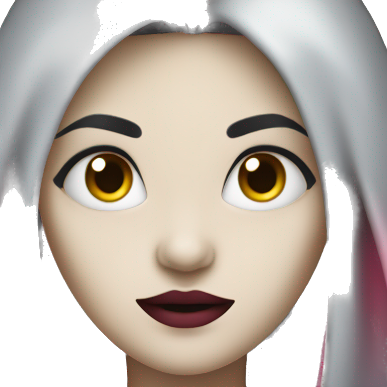 Female vampire with black and pink hair and white skin emoji