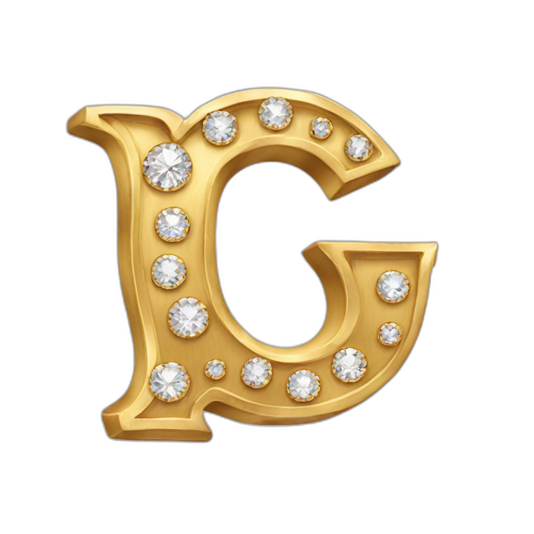 gold and diamond letter G emoji