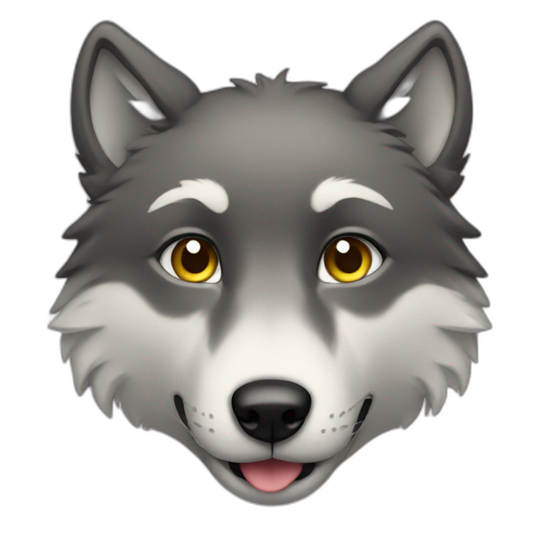 Cute wolf emoji