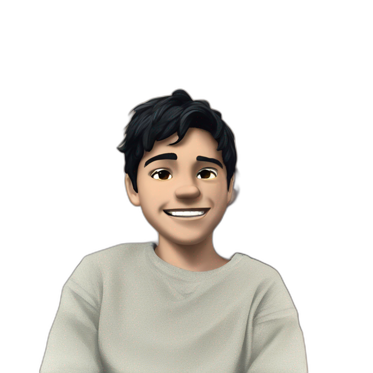 smiling boy with black hair emoji