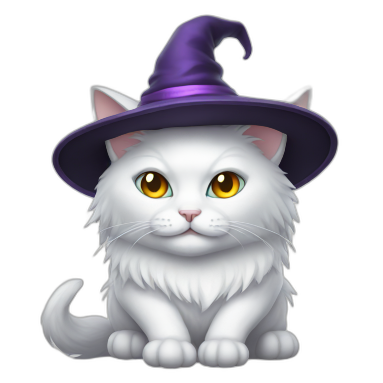 witch white cat emoji