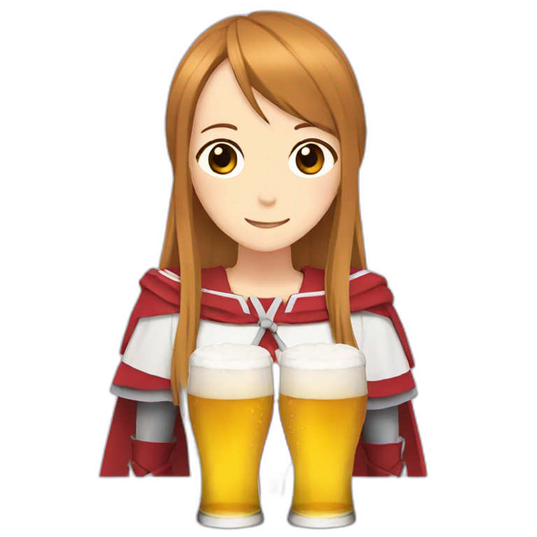 asuna drink a beer emoji
