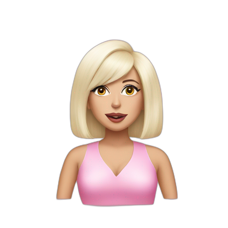Lady gaga in pink emoji