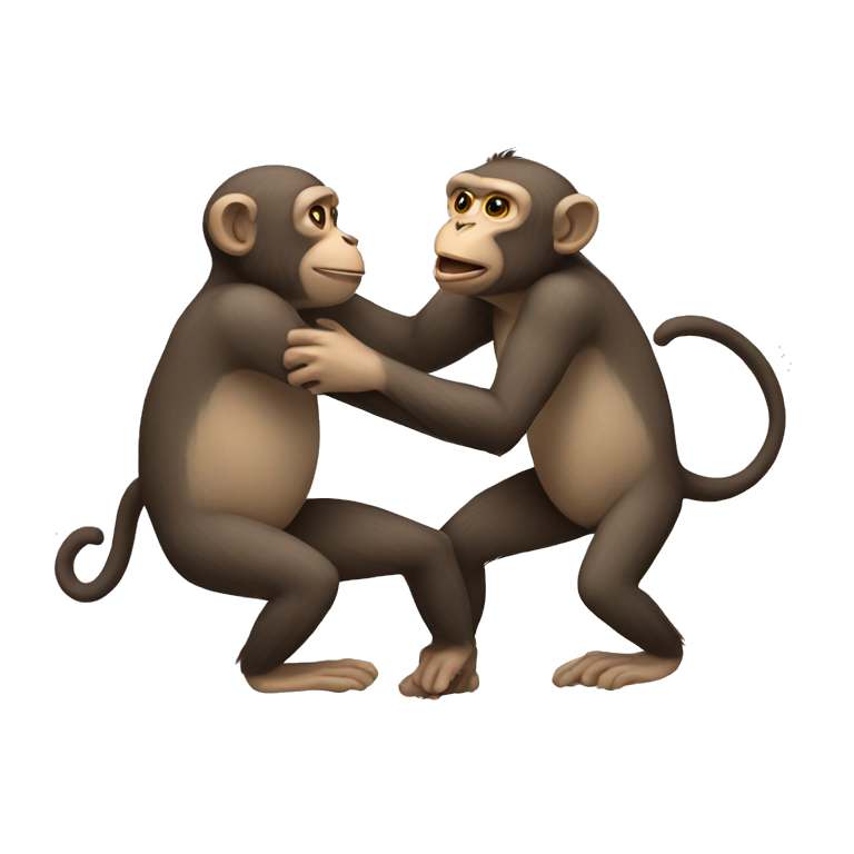 monkeys wrestling eachother emoji