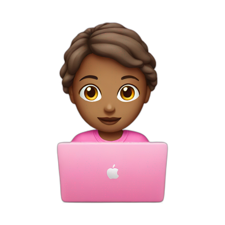 girl pink laptop emoji