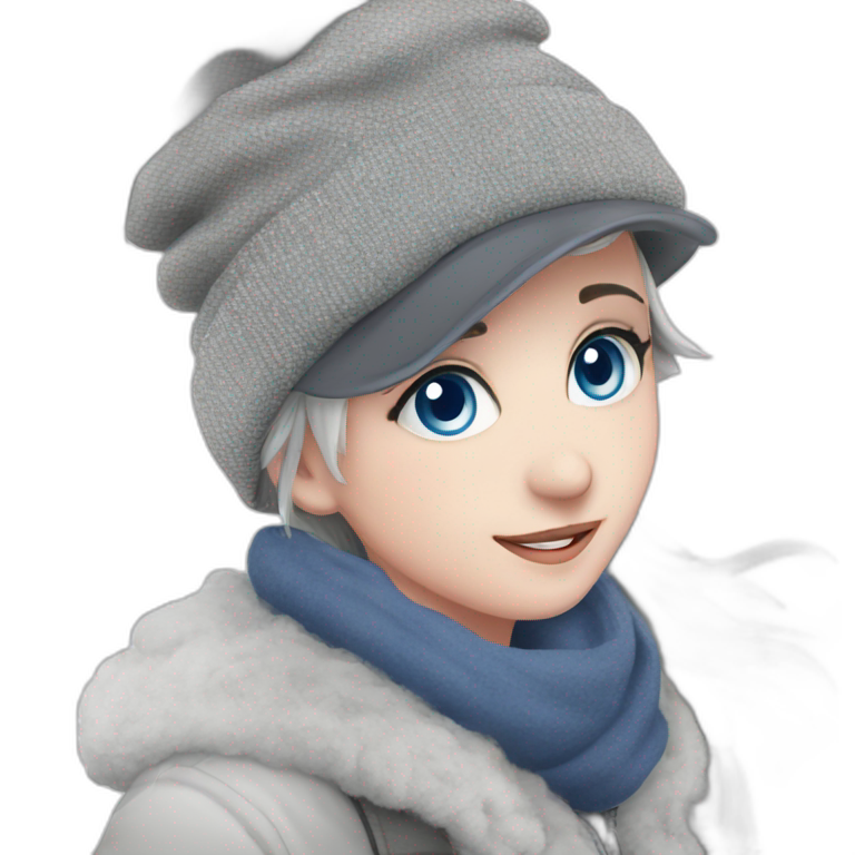 blue-eyed girl with hat emoji