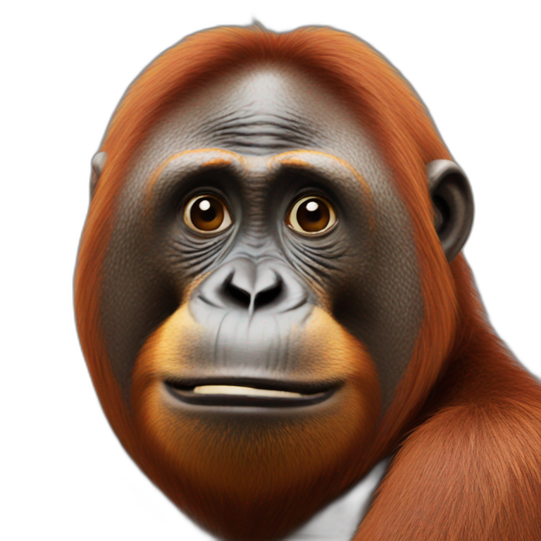 Sitting orangutan emoji