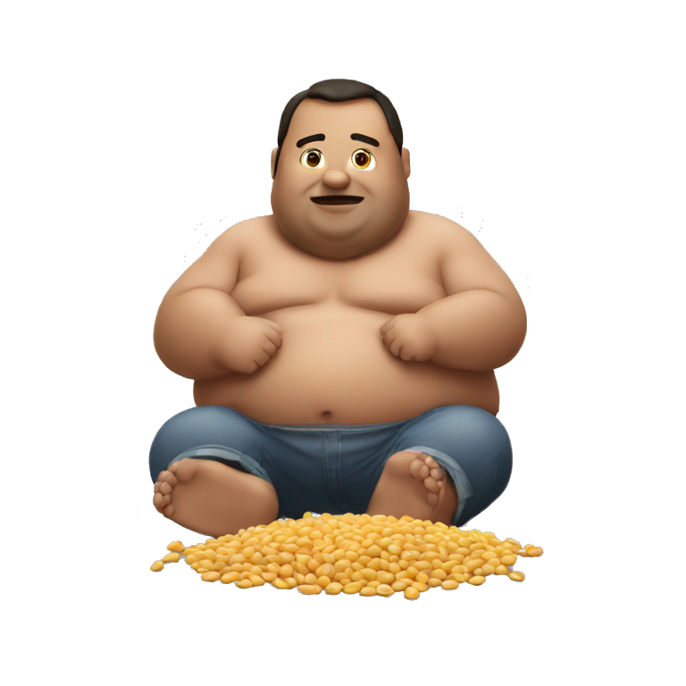 Fat man eating beans  emoji