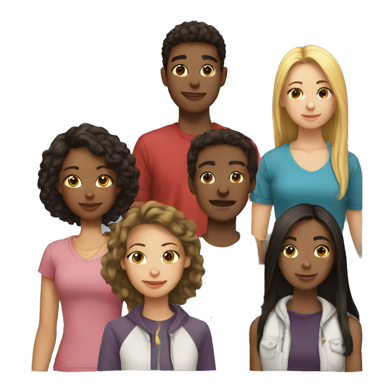 group of teenagers emoji