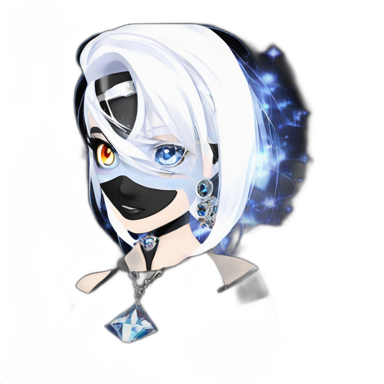 mysterious blue-eyed girl in white emoji