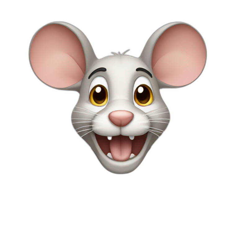 jerry mouse cartoon with moustache emoji