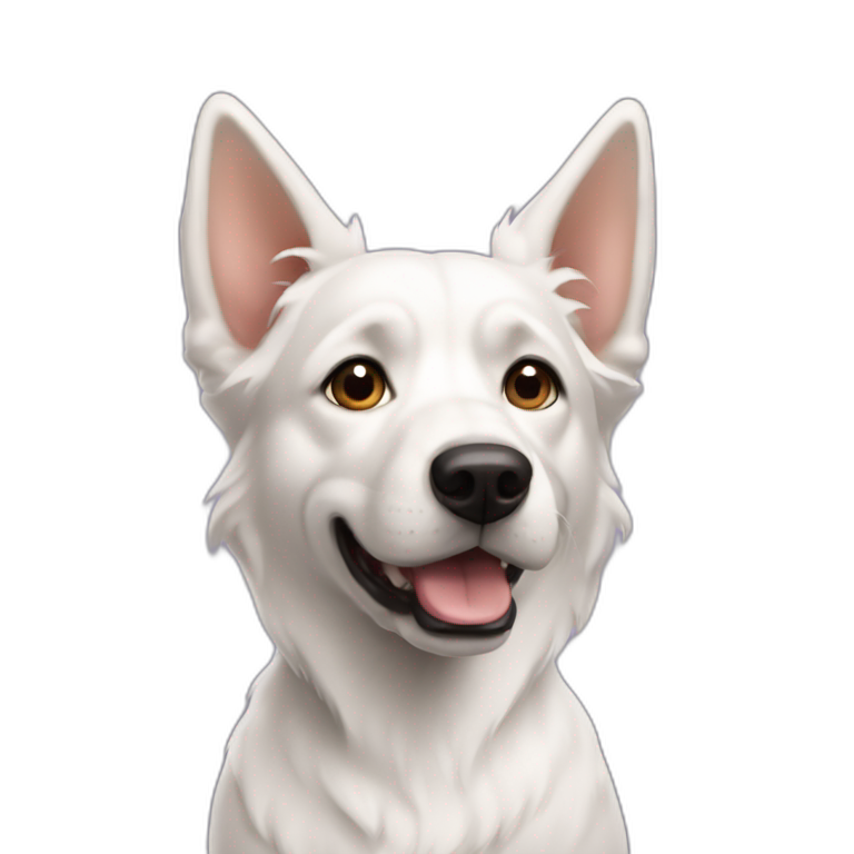 pointy ears White dog emoji