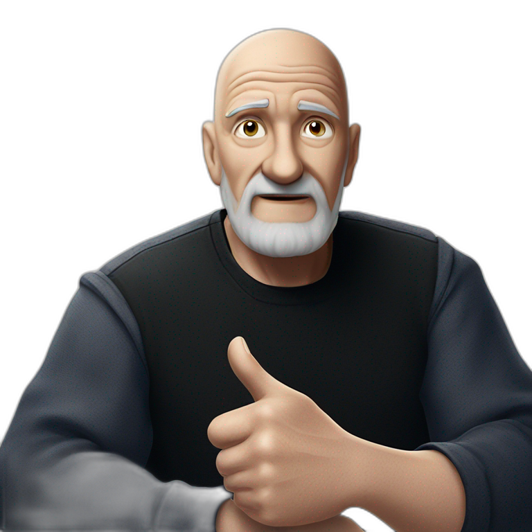 bald man showing thumbs up emoji