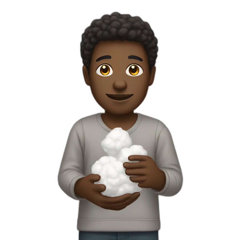 A Black Person with cotton in The Hand emoji