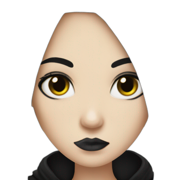 goth girl black hair  emoji