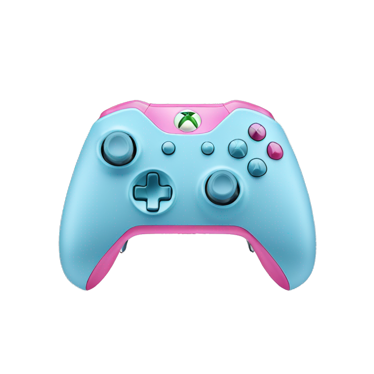 light blue and pink xbox controller emoji