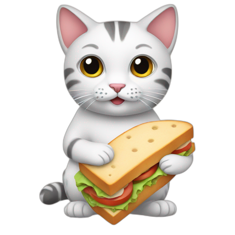 cat holding a sandwich emoji