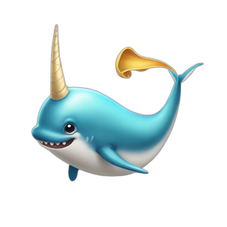 Narwhale with a unicorns horn emoji