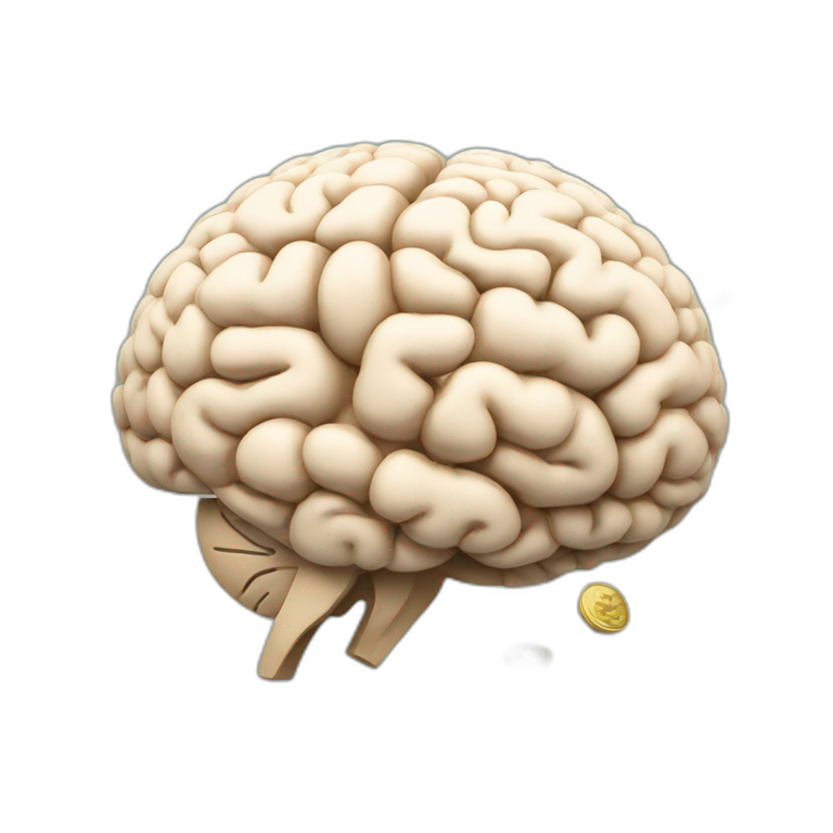 Brain with thoughts of money emoji