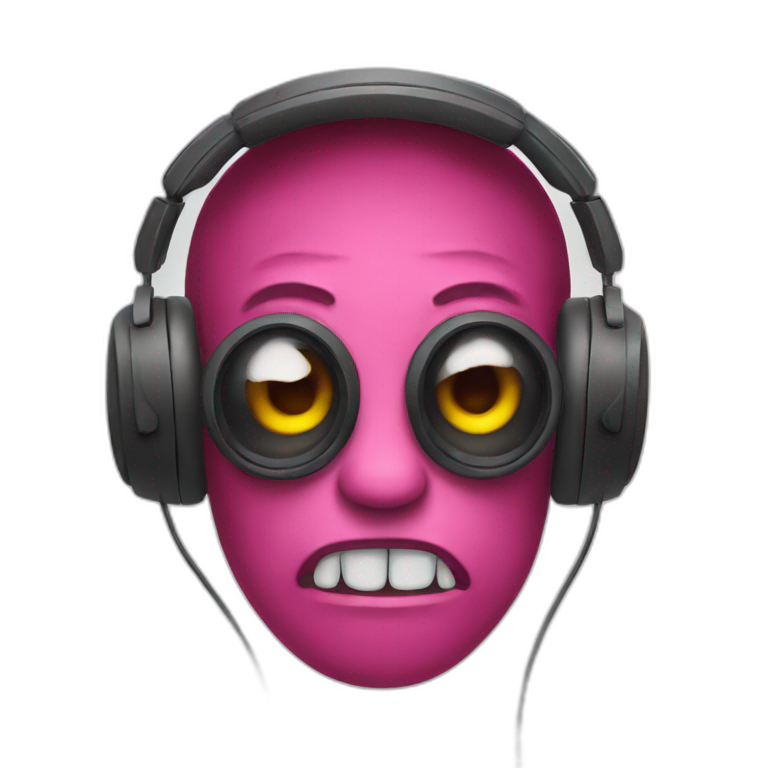 Monster wearing headphones  emoji