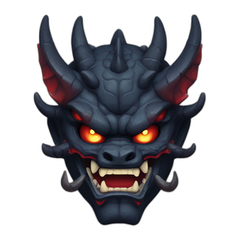 oni dark dragon japanese mask angry emoji