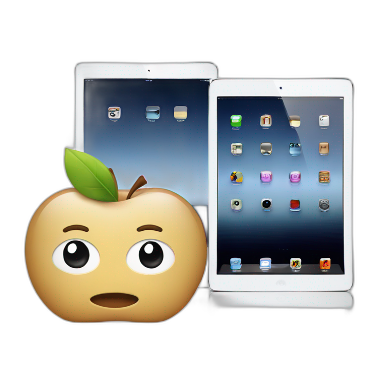 apple iphone next to apple ipad emoji
