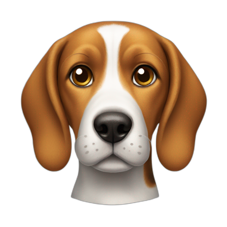 A beagle with a spot on its nose. emoji