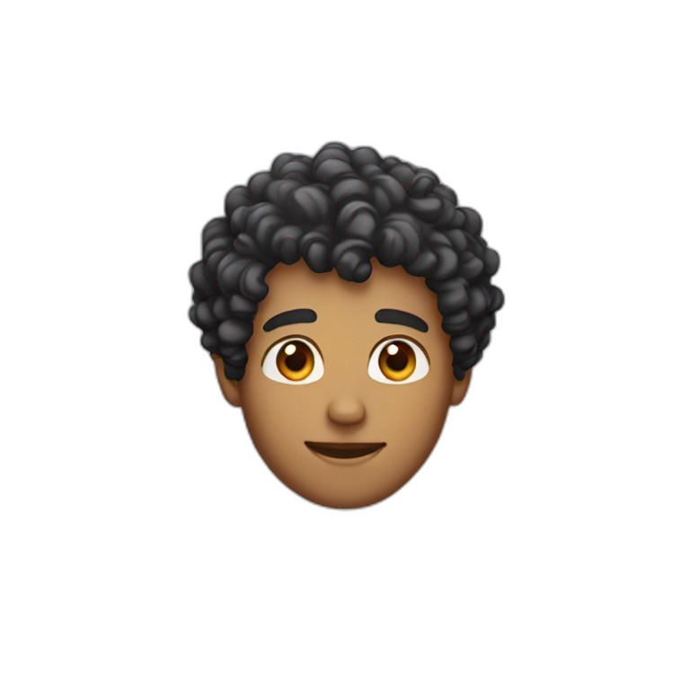 Curly short hair guy emoji
