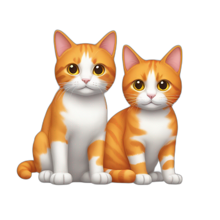 orange cat and tricolor cat emoji