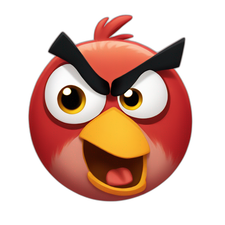 Yelling angry birds emoji
