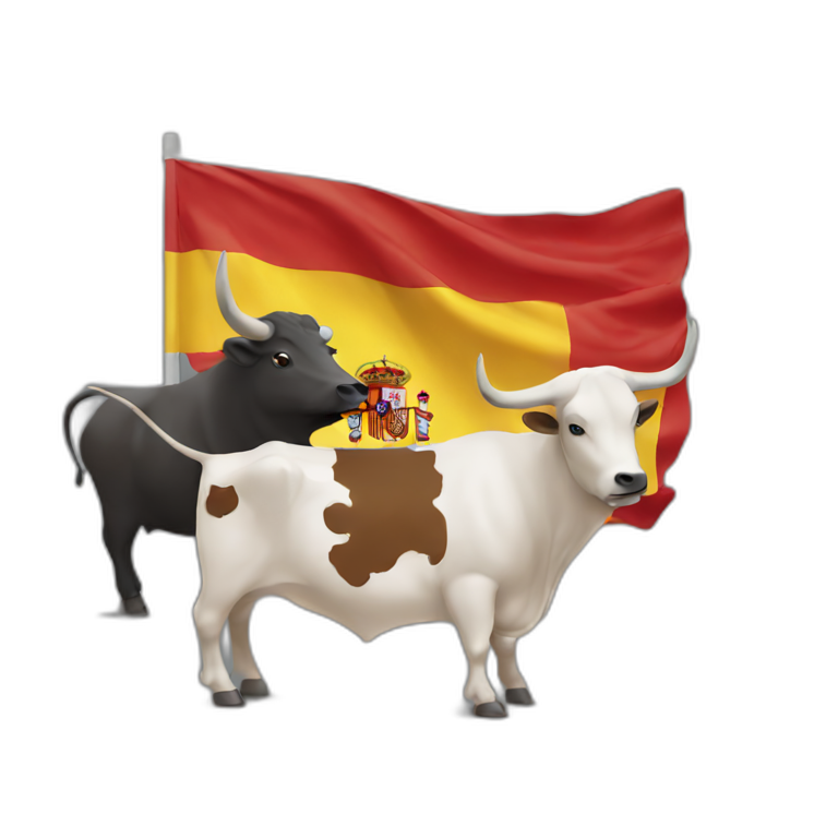 Spanish flag with condor and bull emoji