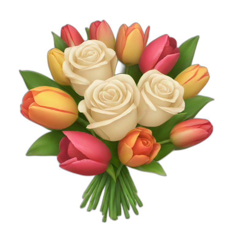 Bouquet of rose and tulips emoji