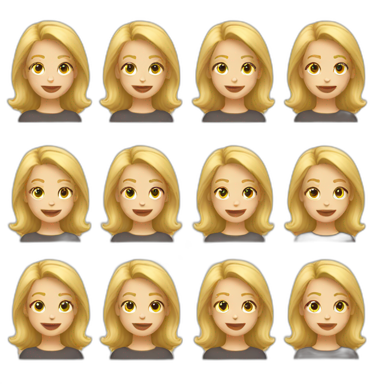blonde with different emotions emoji