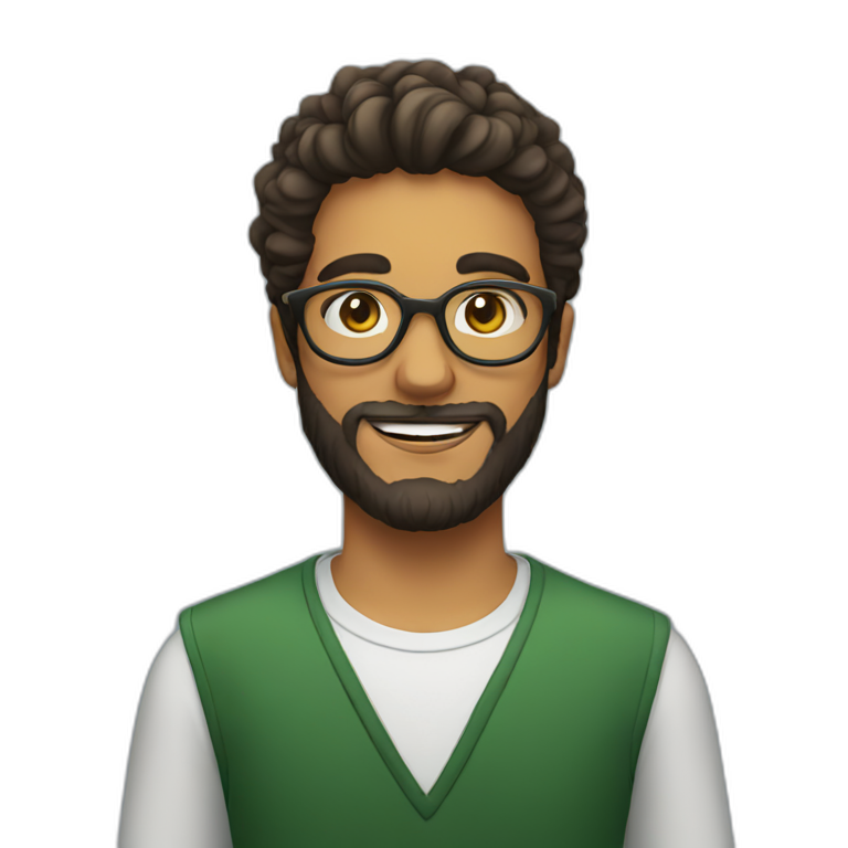 young brazilian man with beard and glasses emoji