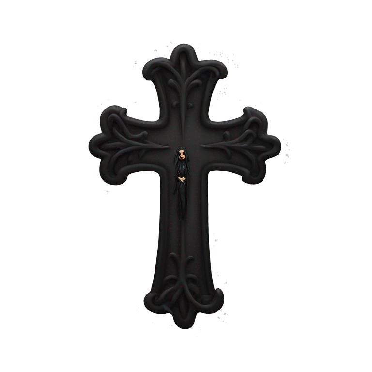 black goth cross  emoji