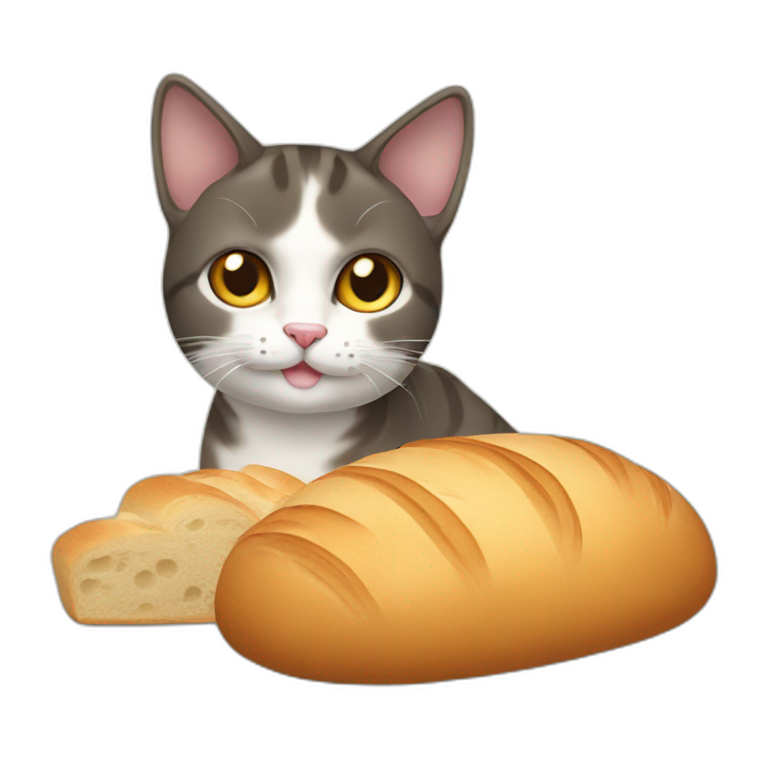 Cat, Brazilian short hair cat, making bread emoji