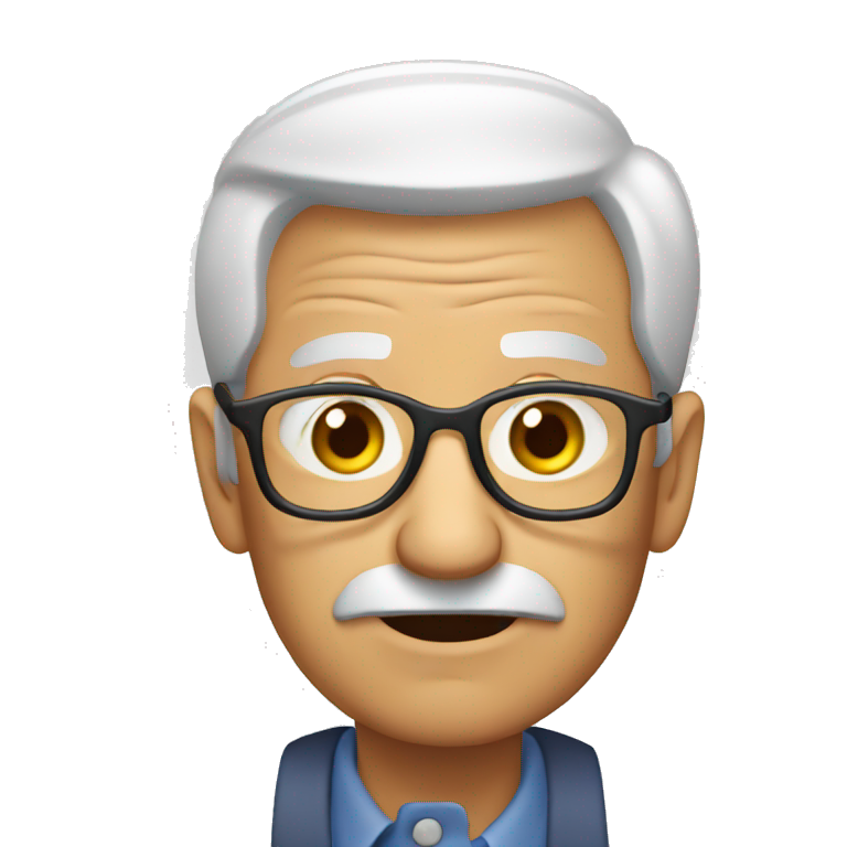 old man using an iphone emoji