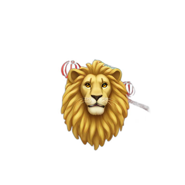 Lion and sun Iran flag  emoji