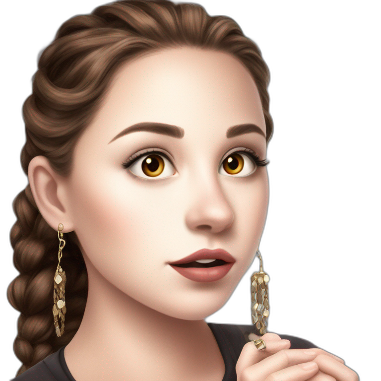 serene brown-haired portrait emoji