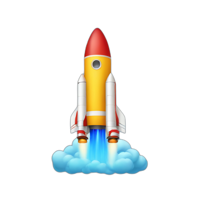 rocket launching to right emoji
