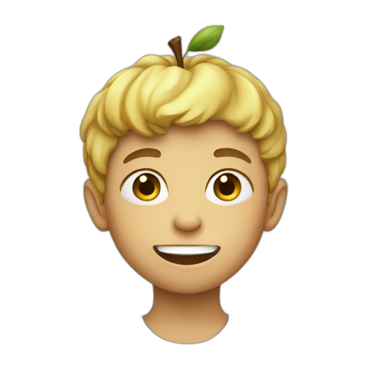 Boy eating apple emoji